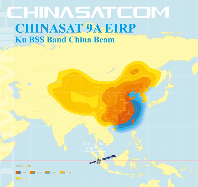 中国大陆Ku波段场强分布